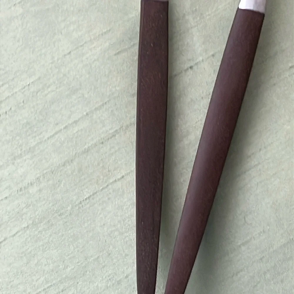 Vintage Ekco Eterna Canoe Muffin 2 pc Elegant Faux Rosewood Handle SERVING SET